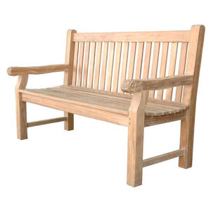 Anderson Teak Devonshire 3-Seater Extra Thick Bench With Flower Handcrafted Bench