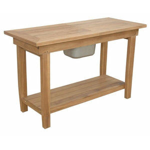Anderson Teak Nautilus Console Table With Ss Container Console Table