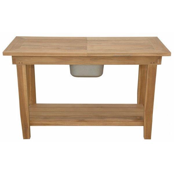 Anderson Teak Nautilus Console Table With Ss Container Console Table