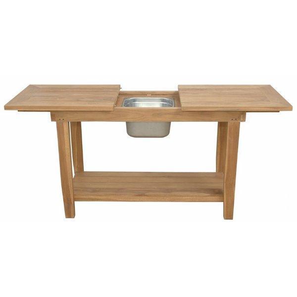 Anderson Teak Nautilus Console Table With Ss Container Console Table