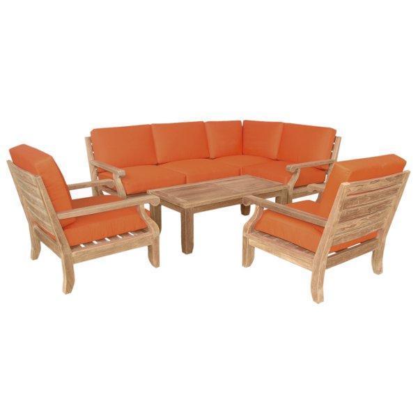Anderson Teak Riviera Luxe 7-Pieces Modular Set with Rectangular Table A Seating Set
