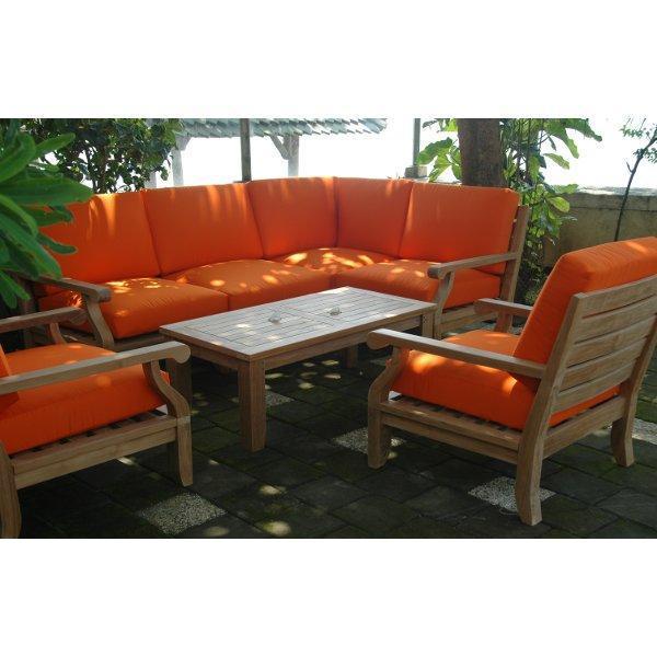 Anderson Teak Riviera Luxe 7-Pieces Modular Set with Rectangular Table A Seating Set