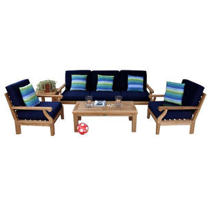 Anderson Teak Riviera Luxe 7-Pieces Modular Set With Rectangular Table B Seating Set