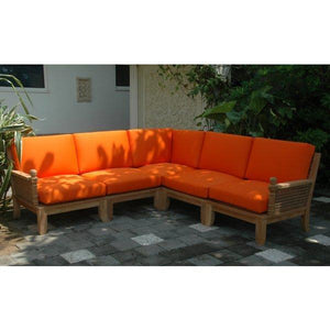 Anderson Teak Riviera Luxe 7-Pieces Modular Set With Square Tables Seating Set