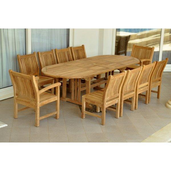 Anderson Teak Sahara Dining Side Chair 11-Pieces Oval Dining Set Dining Set