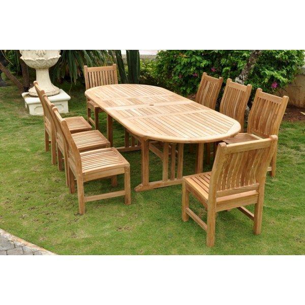 Anderson Teak Sahara Dining Side Chair 9-Pieces Oval Dining Set Dining Set