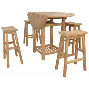 Anderson Teak Seacrest Alpine Rectangular 5-Pieces Counter Table Set Bar Set