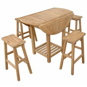 Anderson Teak Seacrest Alpine Rectangular 5-Pieces Counter Table Set Bar Set