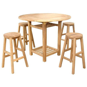 Seacrest Alpine Round 5-Pieces Counter Table Set - The Charming Bench Company