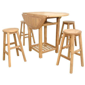 Anderson Teak Seacrest Alpine Round 5-Pieces Counter Table Set table