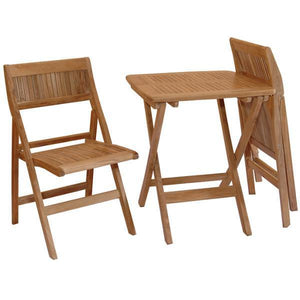 Anderson Teak Windsor 3-Pieces Folding Square Bistro Set Dining Set