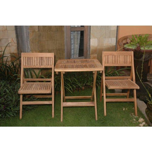 Anderson Teak Windsor 3-Pieces Folding Square Bistro Set Dining Set