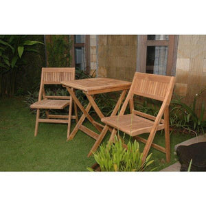 Anderson Teak Windsor 3-Pieces Folding Square Bistro Set Dining Set