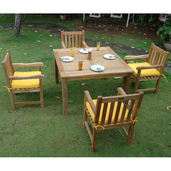 Anderson Teak Windsor Classic Armchair 5-Pieces Dining Table Set Dining Set