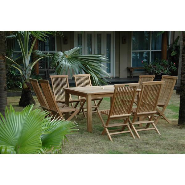 Anderson Teak Windsor Classic Chair 9-Pieces Folding Dining Set Dining Set