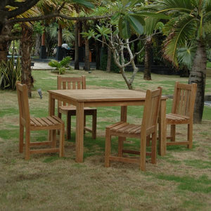 Anderson Teak Windsor Classic Side Chair 5-Pieces Dining Table Set Dining Set