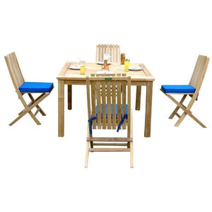 Windsor Comfort Chair 5-Pieces Folding Dining Set - The Charming Bench Company