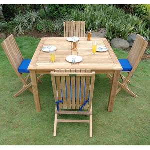 Windsor Comfort Chair 5-Pieces Folding Dining Set - The Charming Bench Company