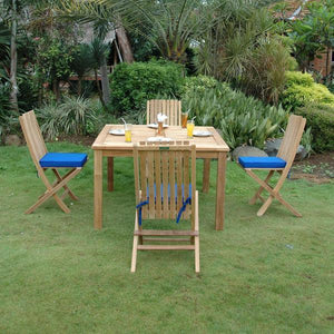 Windsor Comfort Chair 5-Pieces Folding Dining Set - The Charming Bench Company