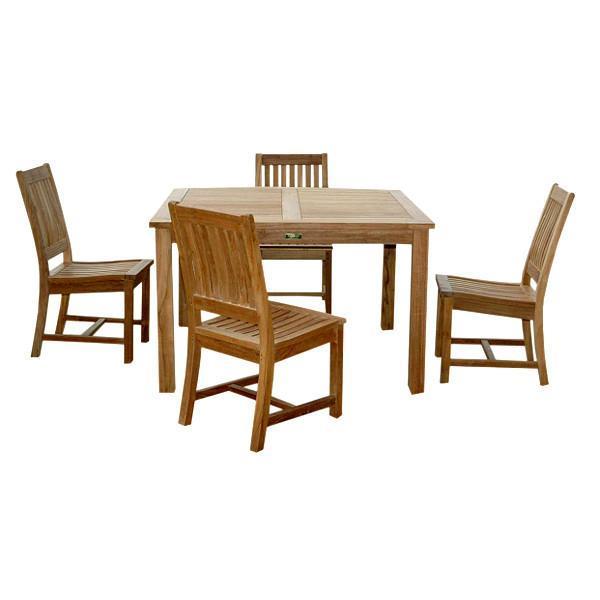 Anderson Teak Windsor Rialto Side Chair 5-Pieces Dining Table Set Dining Set
