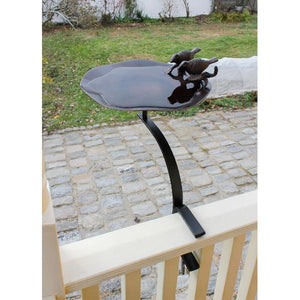 Antiqued Birdbath with Birds Birdbath with Birds