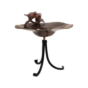 Antiqued Birdbath with Birds Birdbath with Birds Birdbath with Tall Tripod Stand