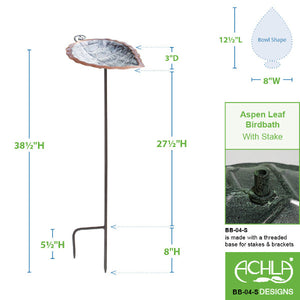Aspen Leaf Birdbath Birdbath