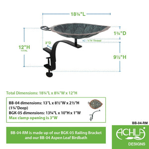 Aspen Leaf Birdbath Birdbath