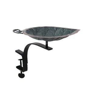 Aspen Leaf Birdbath Birdbath Birdbath with Rail Mount Bracket