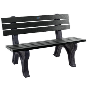 Aurora Traditional Park Bench Dining Set 4 ft / Black