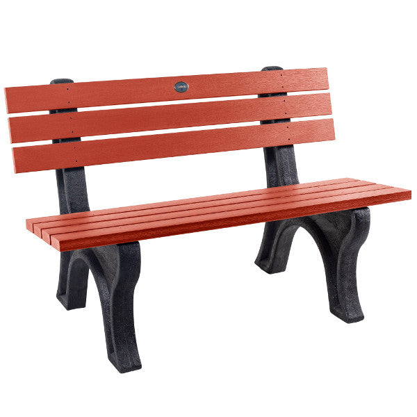 Aurora Traditional Park Bench Dining Set 4 ft / Rustic Red