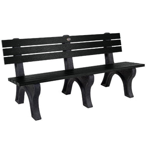 Aurora Traditional Park Bench Dining Set 6 ft / Black
