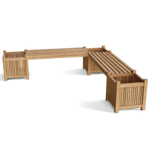 Backless Planter Bench (2 bench + 3 planter box) Outdoor Bench