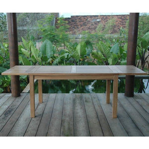 Bahama 95" Rectangular Table With Double Leaf Extensions Outdoor Table