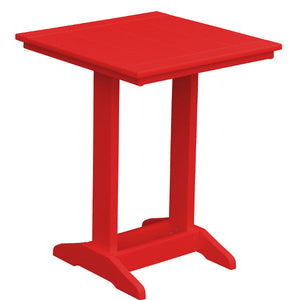 Balcony Side Table Outdoor Table Square Table / Bright Red