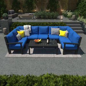 Bespoke Deep Seating 10 pc Sectional Sofa Set with Conversation Table Sectional Set