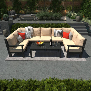 Bespoke Deep Seating 10 pc Sectional Sofa Set with Conversation Table Sectional Set