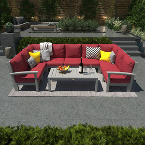 Bespoke Deep Seating 10 pc Sectional Sofa Set with Conversation Table Sectional Set