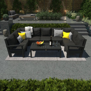Bespoke Deep Seating 10 pc Sectional Sofa Set with Conversation Table Sectional Set