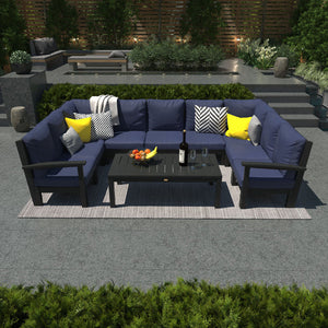 Bespoke Deep Seating 10 pc Sectional Sofa Set with Conversation Table Sectional Set