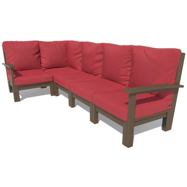 Bespoke Deep Seating 5 pc Sectional Set Sectional Set Firecracker Red / Weathered Acorn