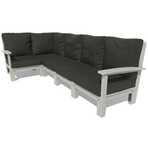 Bespoke Deep Seating 5 pc Sectional Set Sectional Set Jet Black / Coastal Teak