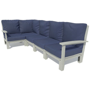 Bespoke Deep Seating 5 pc Sectional Set Sectional Set Navy Blue / Coastal Teak