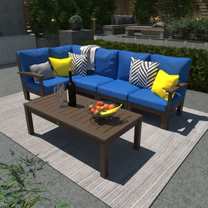 Bespoke Deep Seating 6 pc Sectional Set with Conversation Table Sectional Set