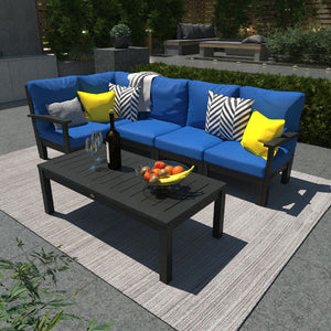 Bespoke Deep Seating 6 pc Sectional Set with Conversation Table Sectional Set