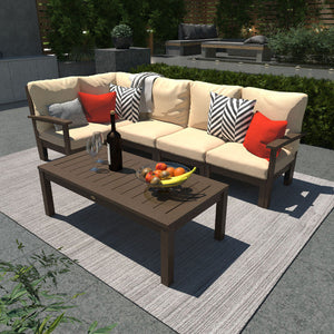 Bespoke Deep Seating 6 pc Sectional Set with Conversation Table Sectional Set