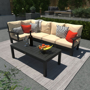 Bespoke Deep Seating 6 pc Sectional Set with Conversation Table Sectional Set