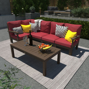 Bespoke Deep Seating 6 pc Sectional Set with Conversation Table Sectional Set