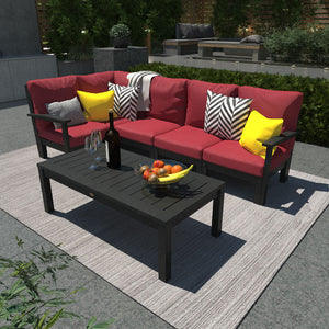 Bespoke Deep Seating 6 pc Sectional Set with Conversation Table Sectional Set