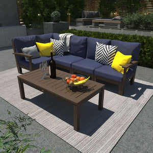 Bespoke Deep Seating 6 pc Sectional Set with Conversation Table Sectional Set